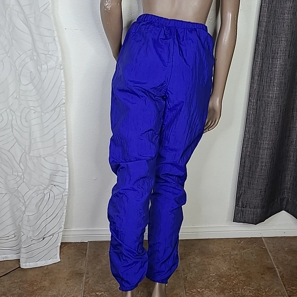 Pants Size Medium Royal Blue Nylon Lightweight Lined Sporty Casual Streetwear - Picture 5 of 7
